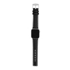 Bandini Mens Leather Carbon Fiber Watch Band for Apple Watch