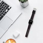 Bandini Mens Leather Carbon Fiber Watch Band for Apple Watch