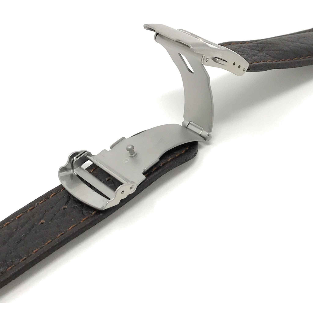 Bandini Padded Leather Watch Band with Deployment Clasp for Apple Watch