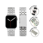 Bandini Stainless Steel Metal Watch Band for Apple Watch - Deployment Clasp