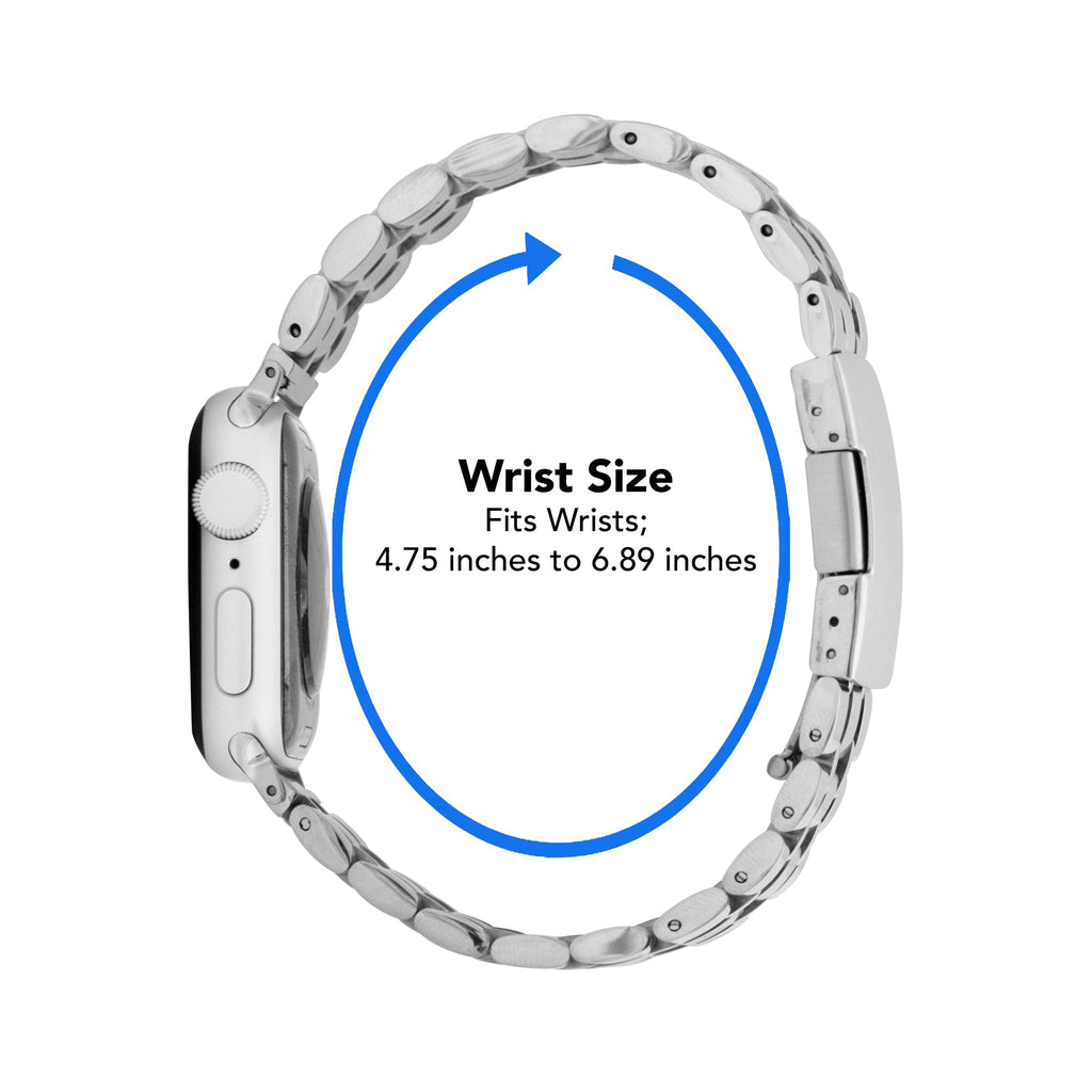 Bandini Stainless Steel Metal Watch Band for Apple Watch - Deployment Clasp