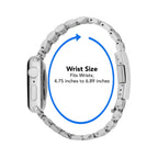 Bandini Stainless Steel Metal Watch Band for Apple Watch - Deployment Clasp