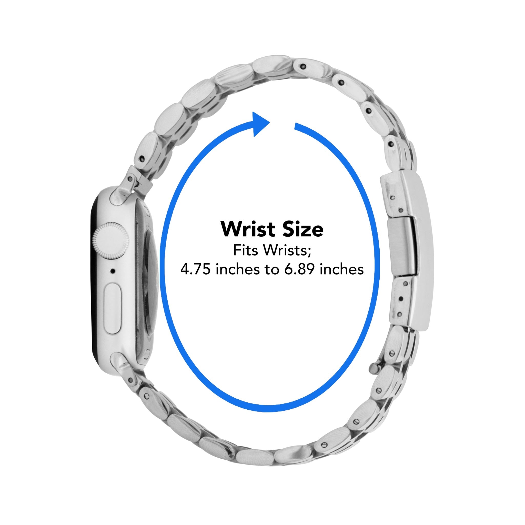 Bandini Stainless Steel Metal Watch Band for Apple Watch - Deployment Clasp