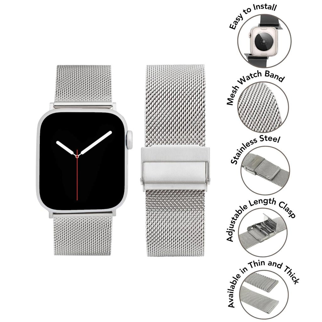 Bandini Thick Stainless Steel Mesh Watch Band for Apple Watch