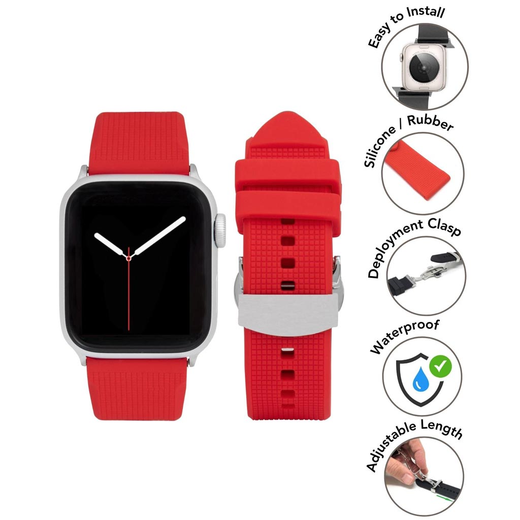 Bandini Silicone Watch Band for Apple Watch - Deployment Clasp