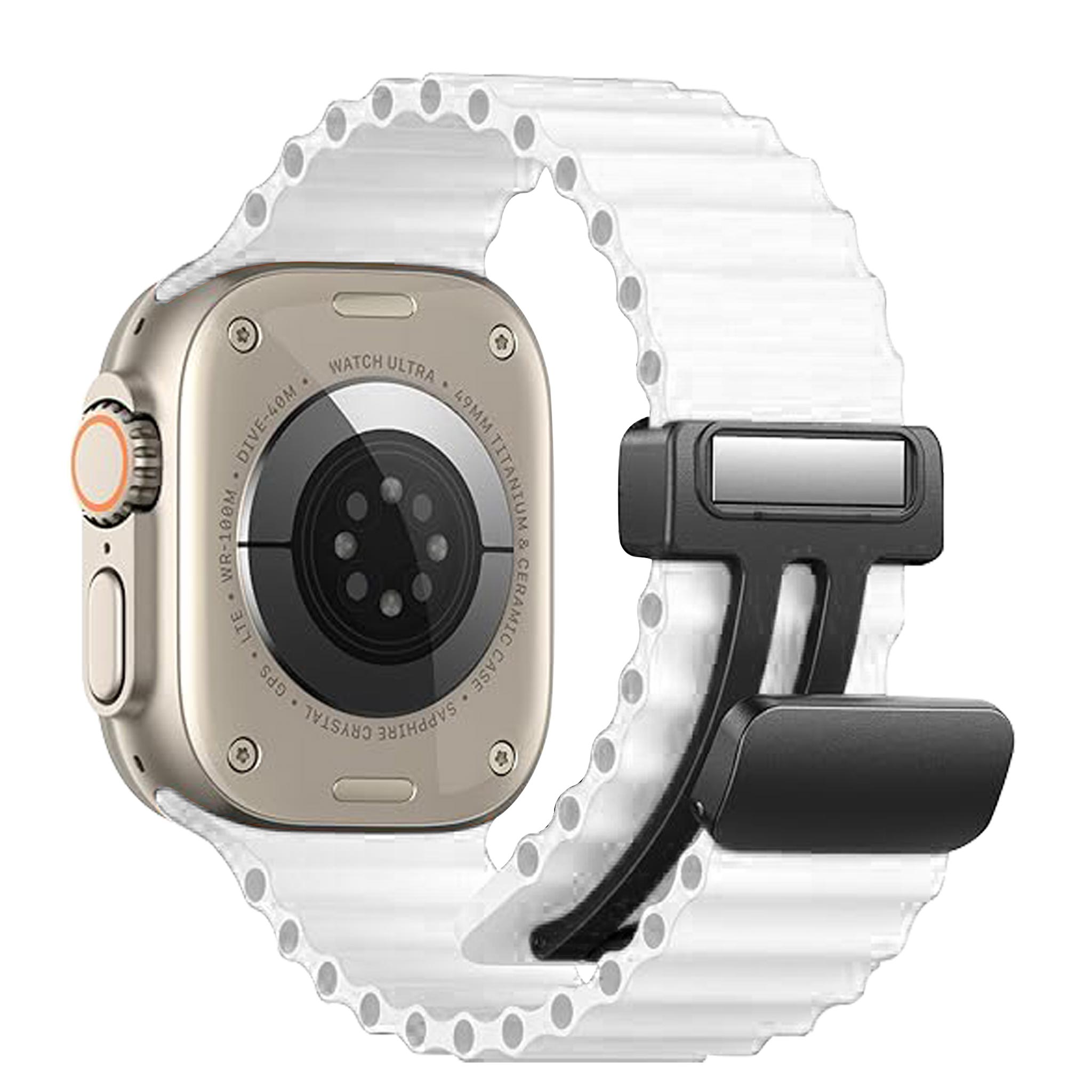 Bandini Silicone Watch Band for Apple Watch with Magnetic Clasp - Ocean Ripple