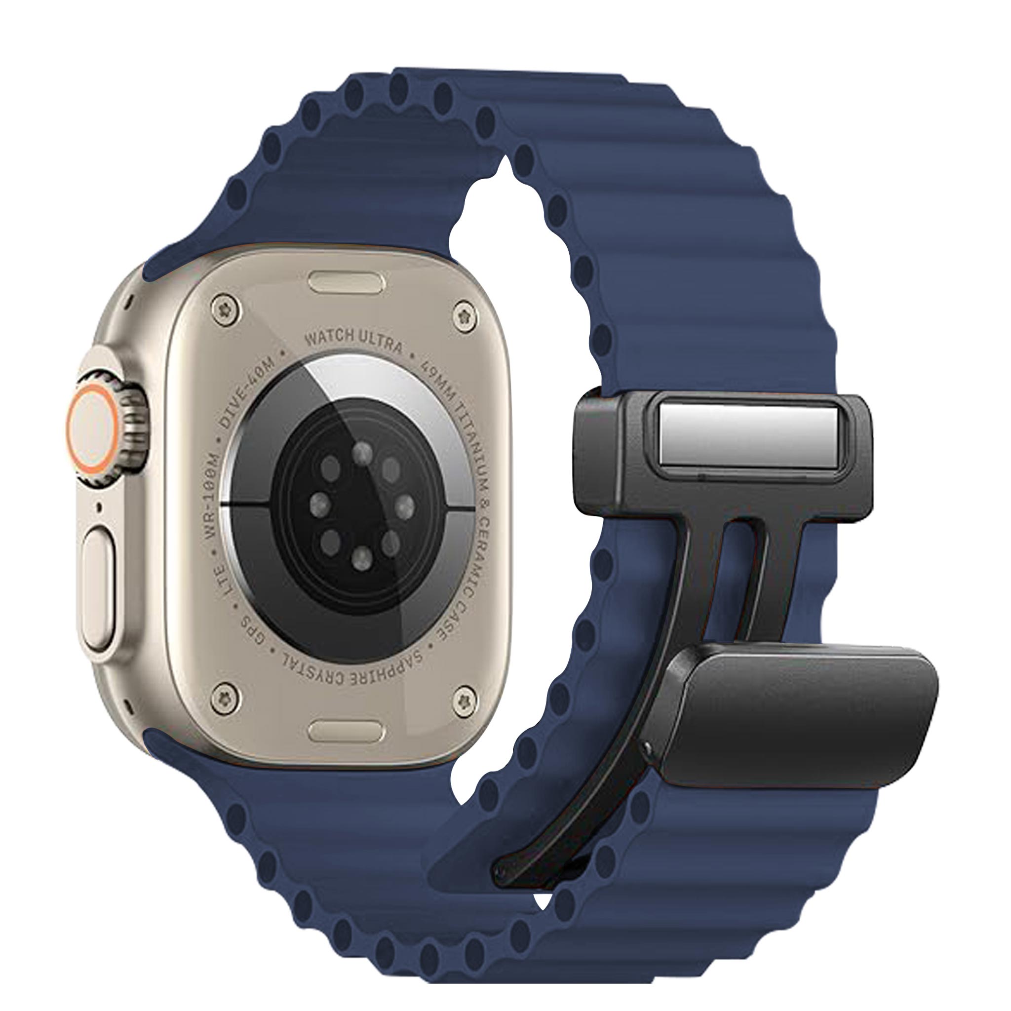 Bandini Silicone Watch Band for Apple Watch with Magnetic Clasp - Ocean Ripple