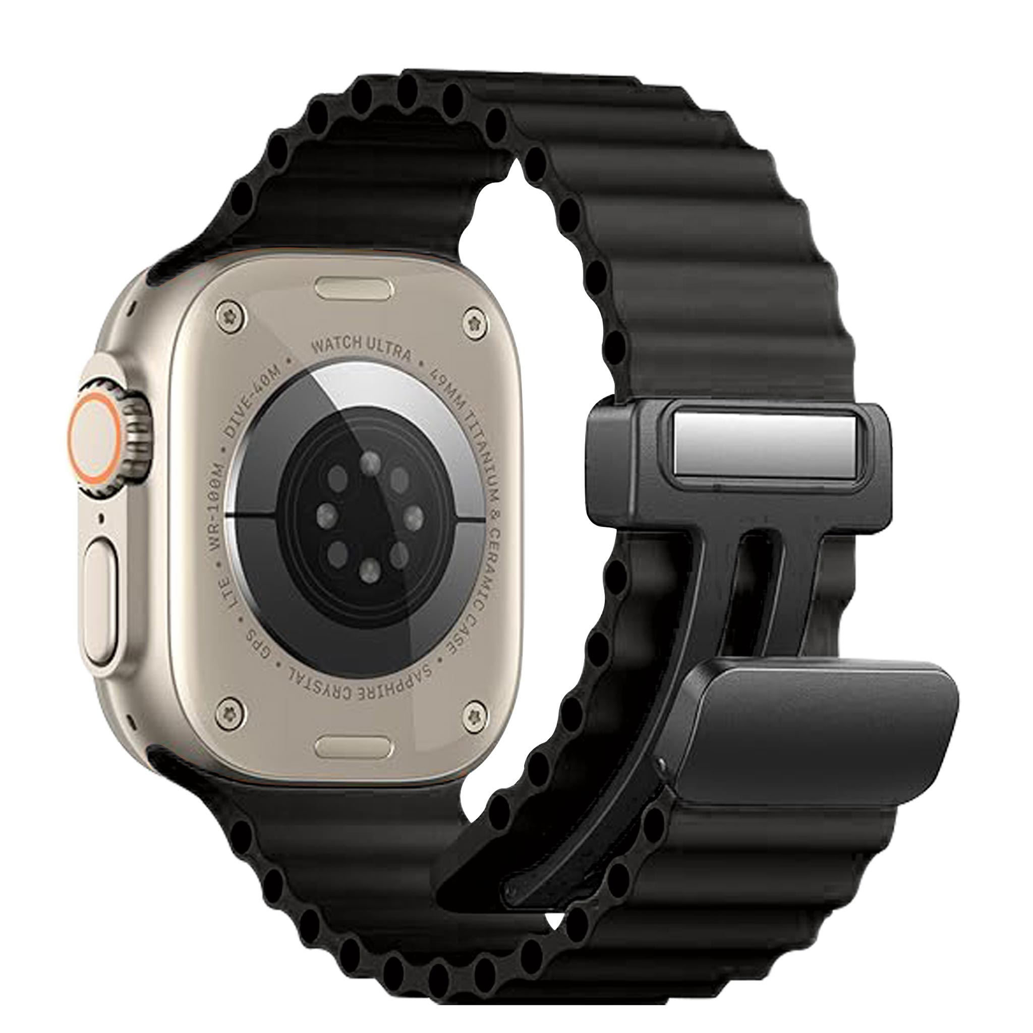 Bandini Silicone Watch Band for Apple Watch with Magnetic Clasp - Ocean Ripple