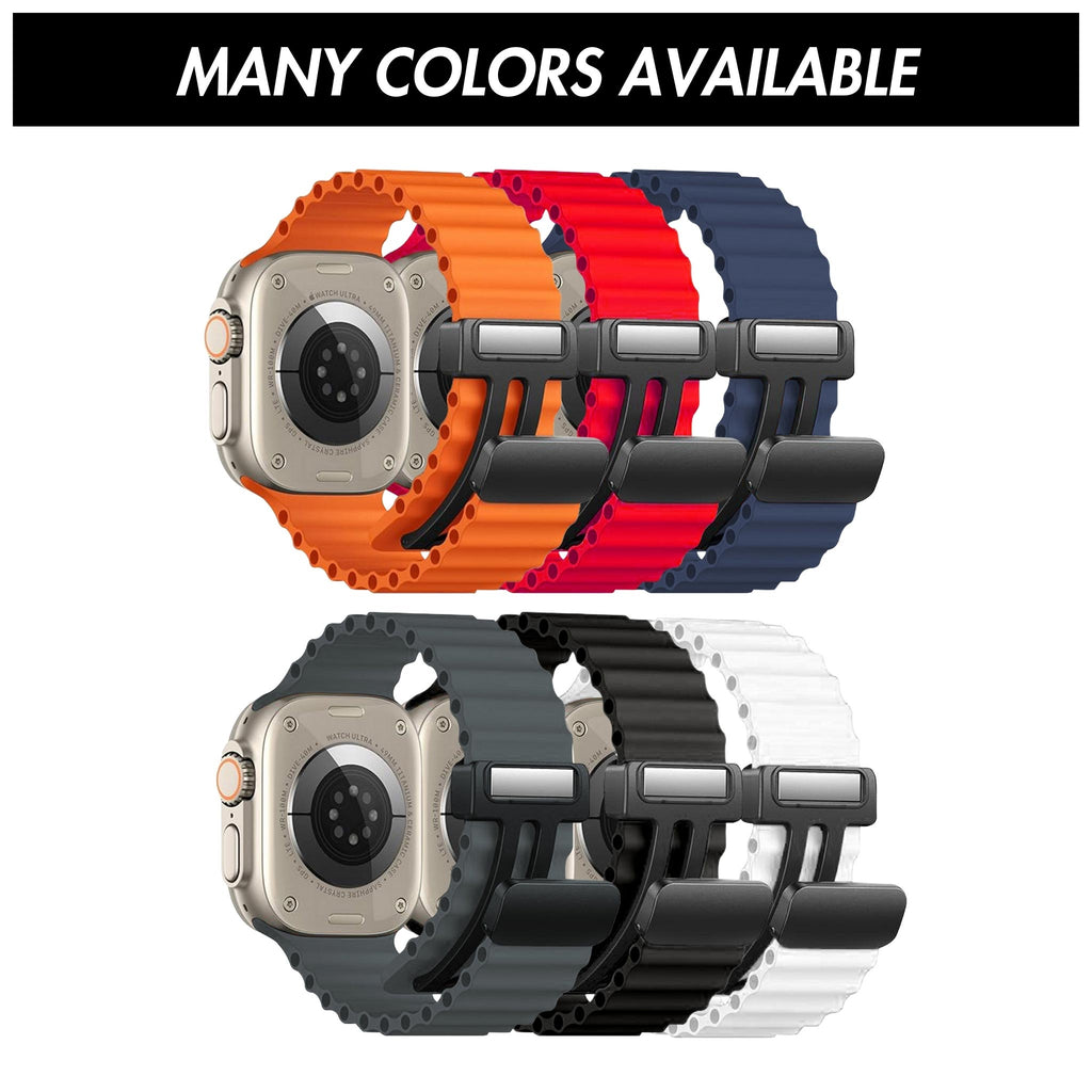 Bandini Silicone Watch Band for Apple Watch with Magnetic Clasp - Ocean Ripple