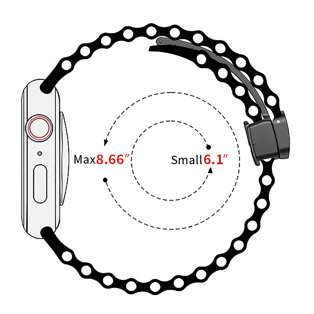 Bandini Silicone Watch Band for Apple Watch with Magnetic Clasp - Ocean Ripple