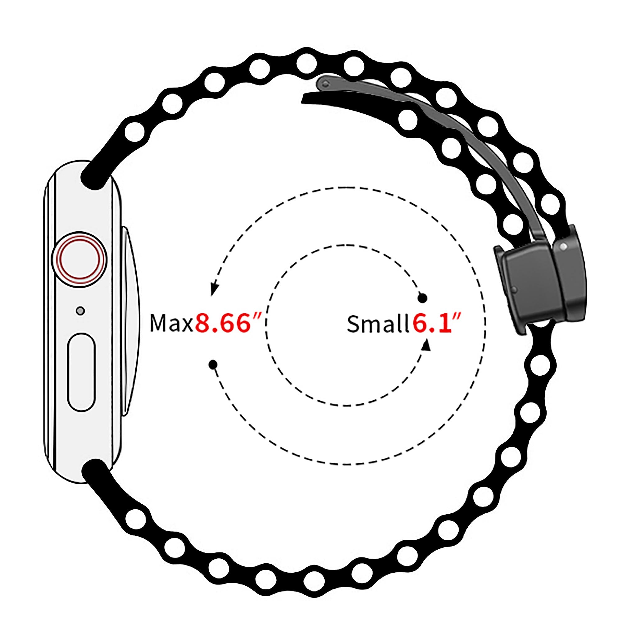 Bandini Silicone Watch Band for Apple Watch with Magnetic Clasp - Ocean Ripple