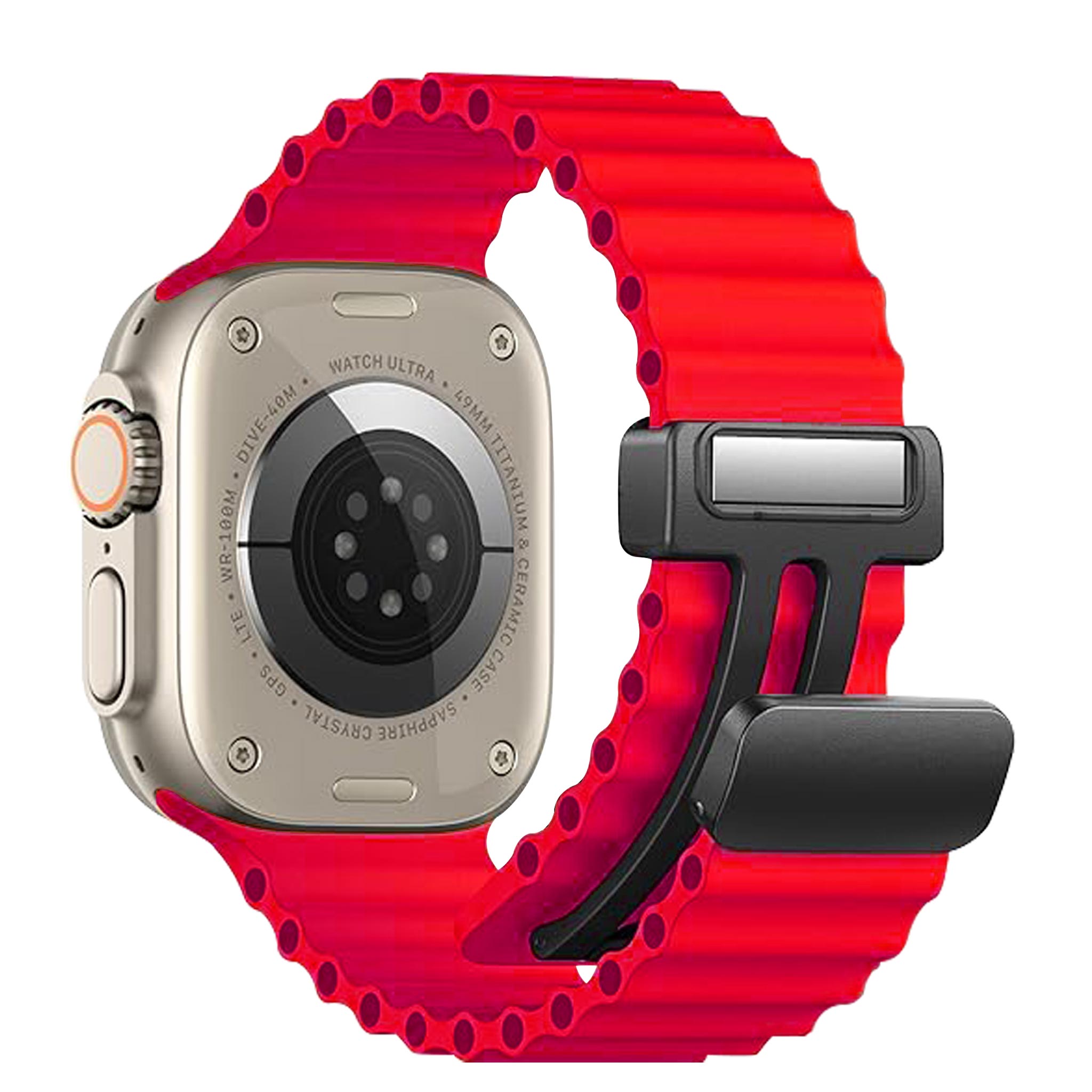 Bandini Silicone Watch Band for Apple Watch with Magnetic Clasp - Ocean Ripple