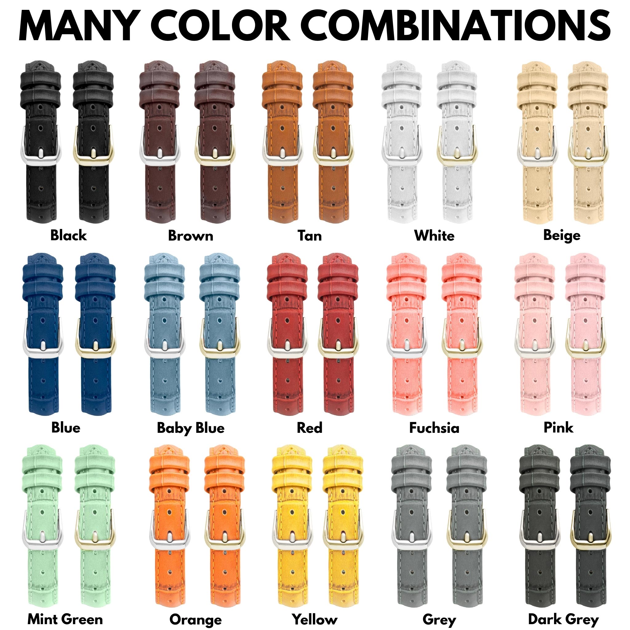 Bandini Slim Womens Leather Watch Band for Apple Watch - Premium Top Grain Alligator Embossed Strap