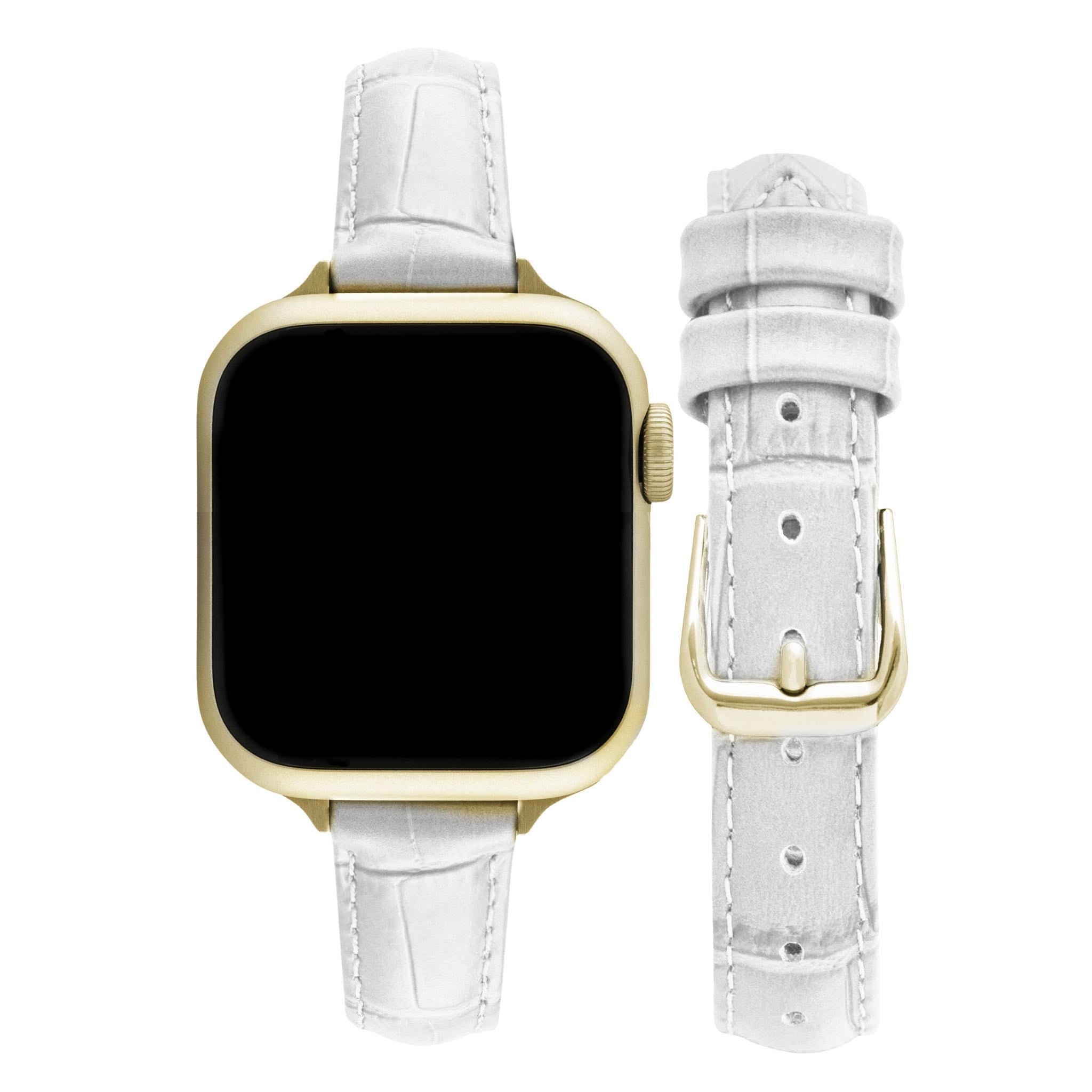 Bandini Slim Womens Leather Watch Band for Apple Watch - Premium Top Grain Alligator Embossed Strap