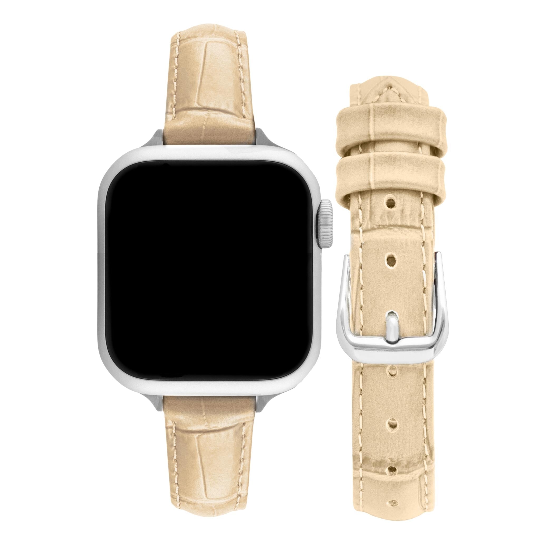 Bandini Slim Womens Leather Watch Band for Apple Watch - Premium Top Grain Alligator Embossed Strap