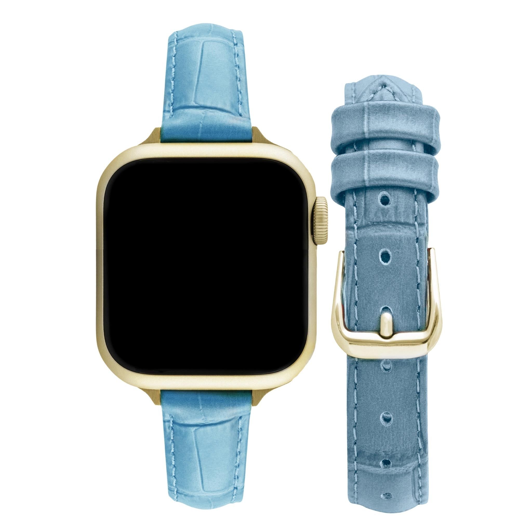 Bandini Slim Womens Leather Watch Band for Apple Watch - Premium Top Grain Alligator Embossed Strap