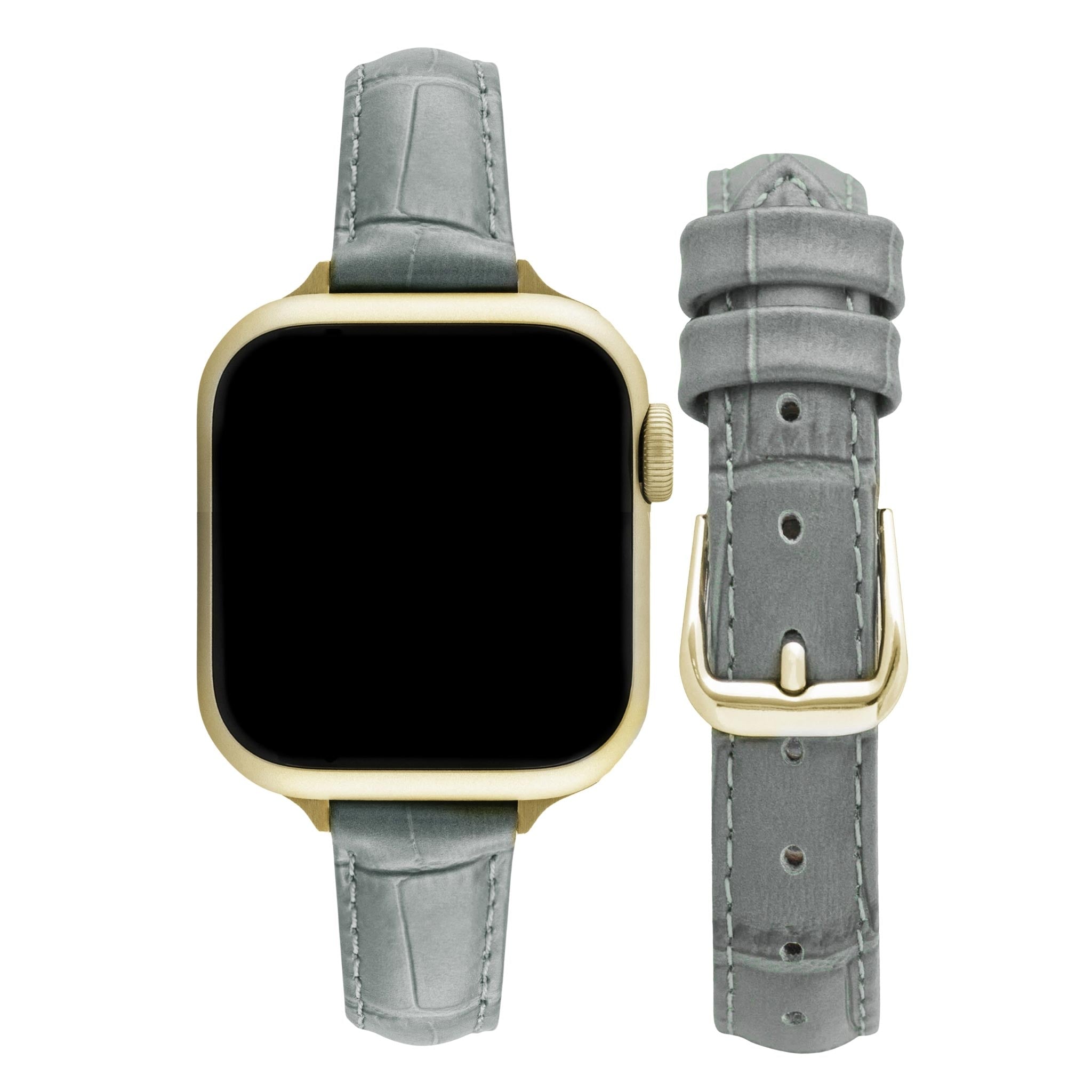 Bandini Slim Womens Leather Watch Band for Apple Watch - Premium Top Grain Alligator Embossed Strap