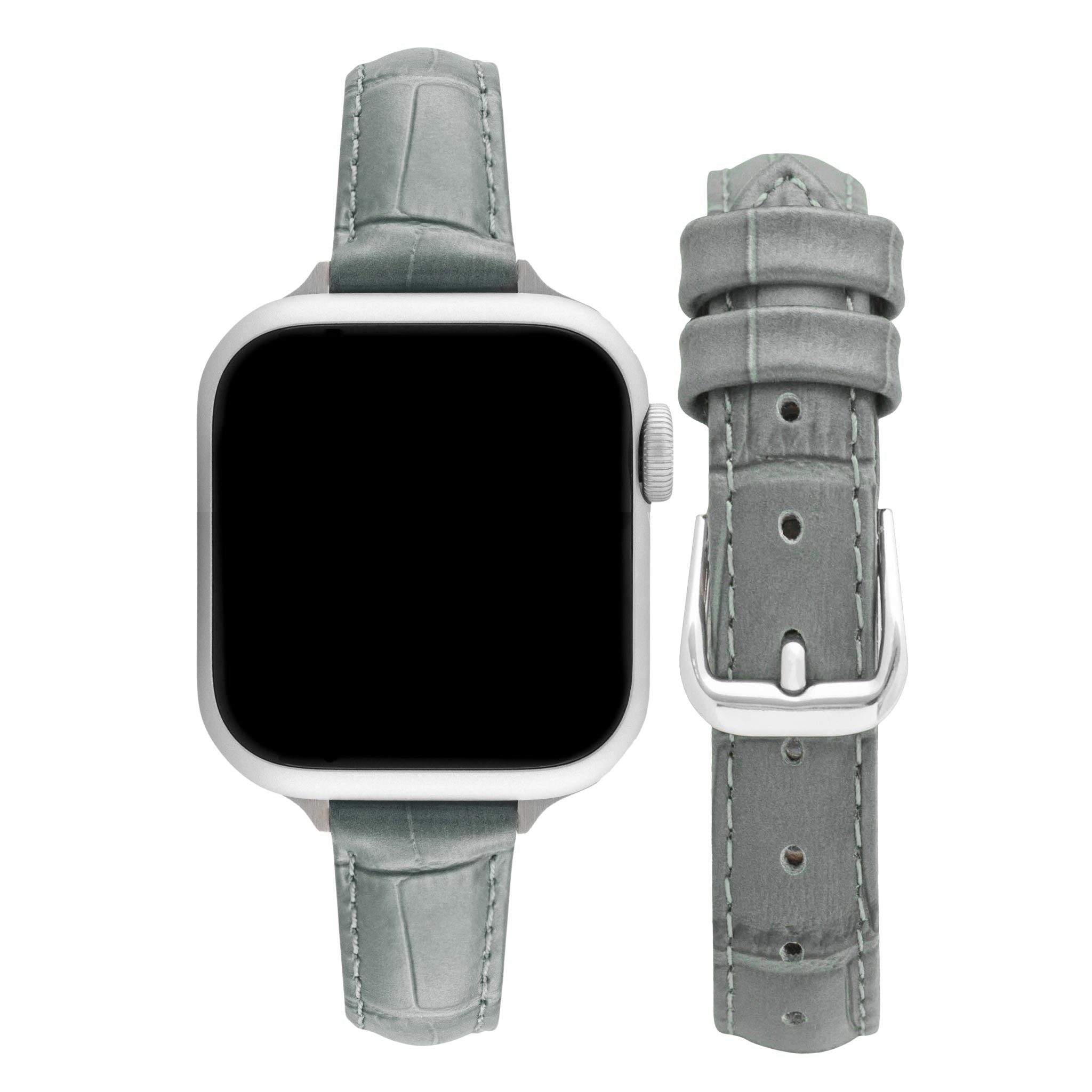 Bandini Slim Womens Leather Watch Band for Apple Watch - Premium Top Grain Alligator Embossed Strap