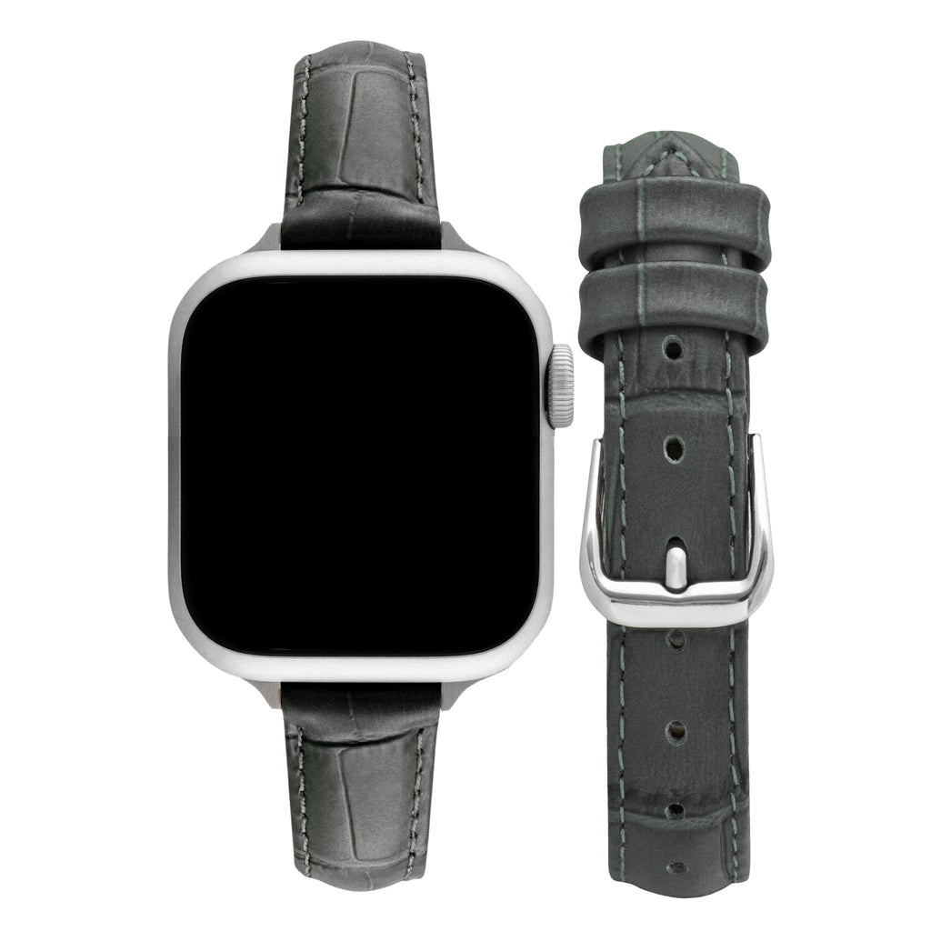 Bandini Slim Womens Leather Watch Band for Apple Watch - Premium Top Grain Alligator Embossed Strap
