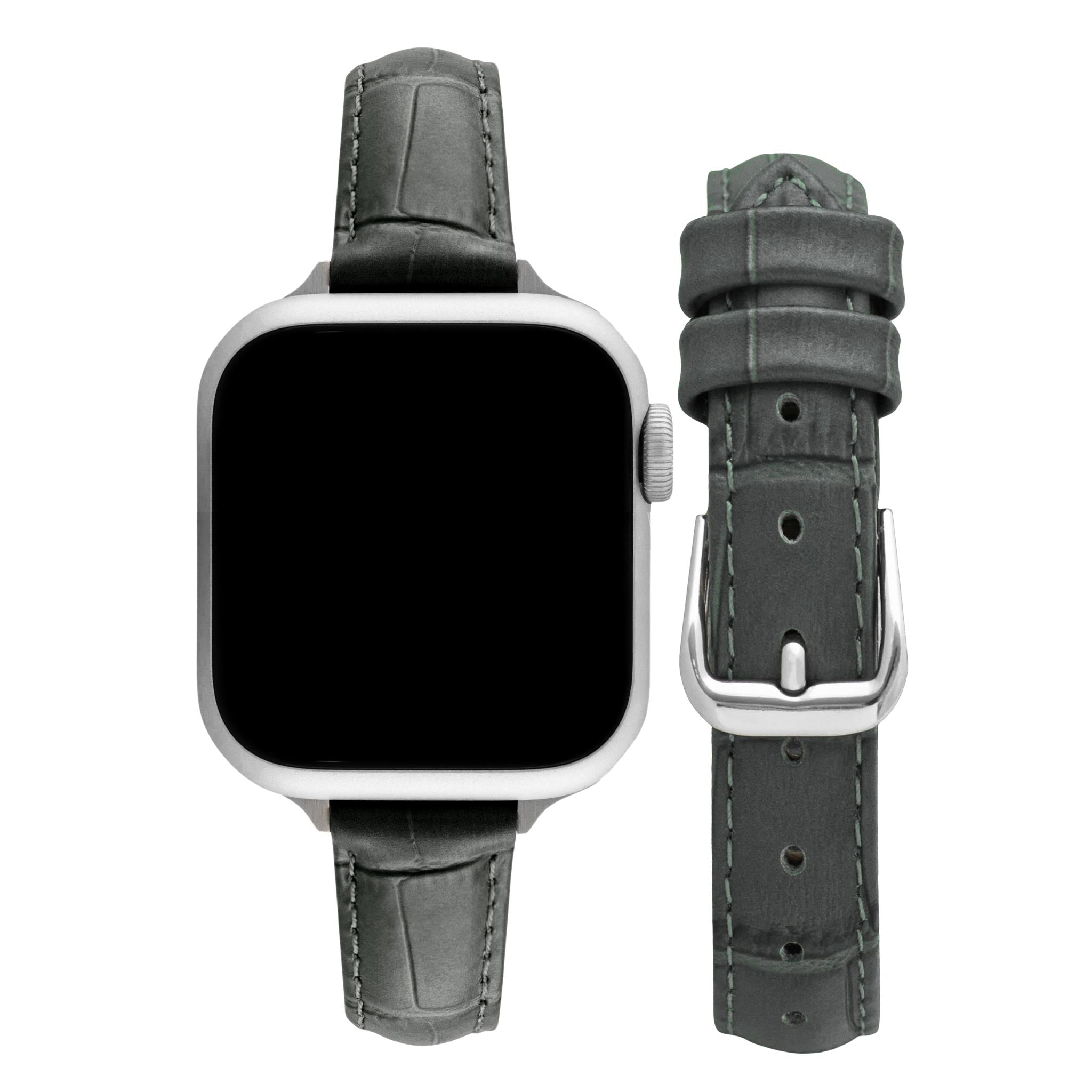 Bandini Slim Womens Leather Watch Band for Apple Watch - Premium Top Grain Alligator Embossed Strap