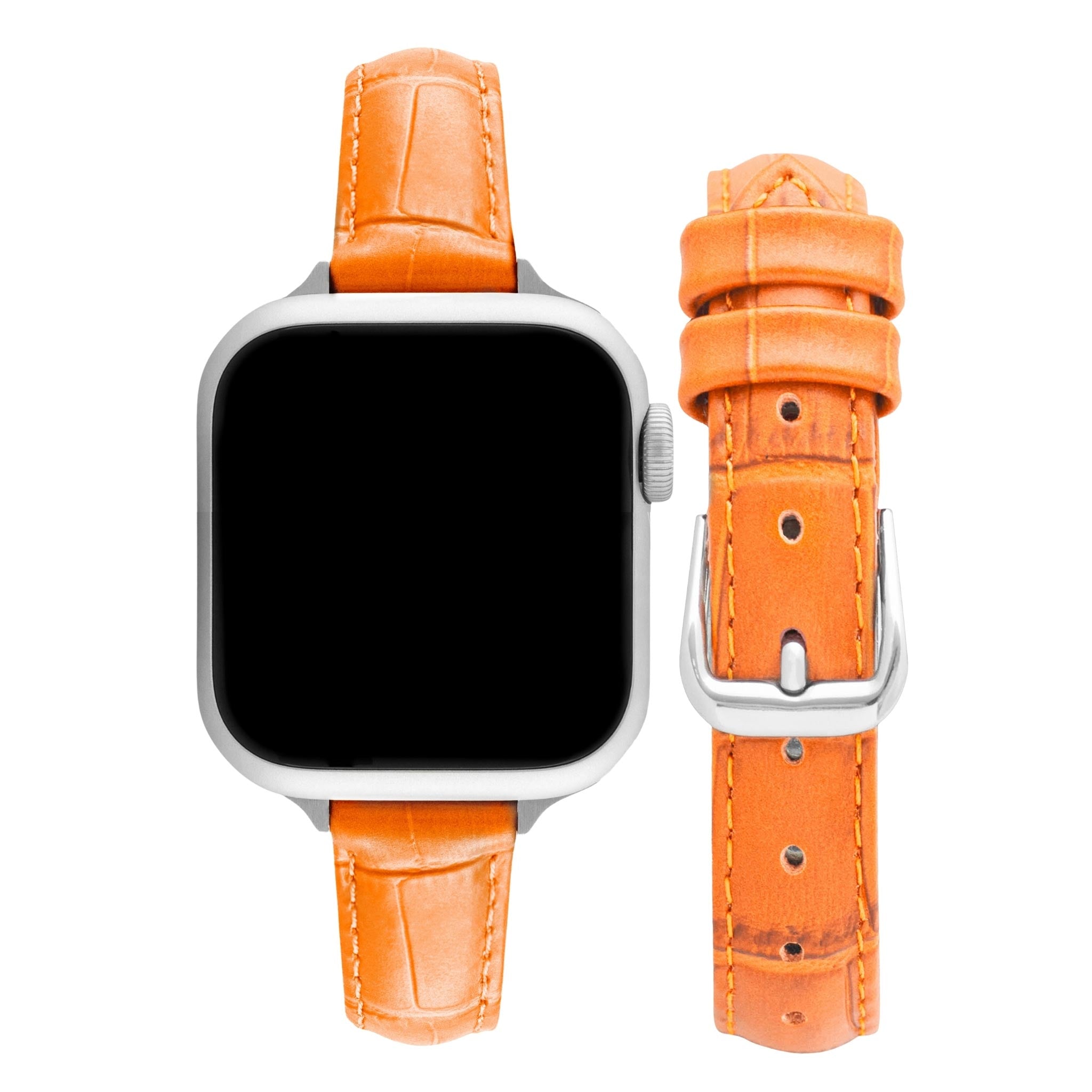 Bandini Slim Womens Leather Watch Band for Apple Watch - Premium Top Grain Alligator Embossed Strap