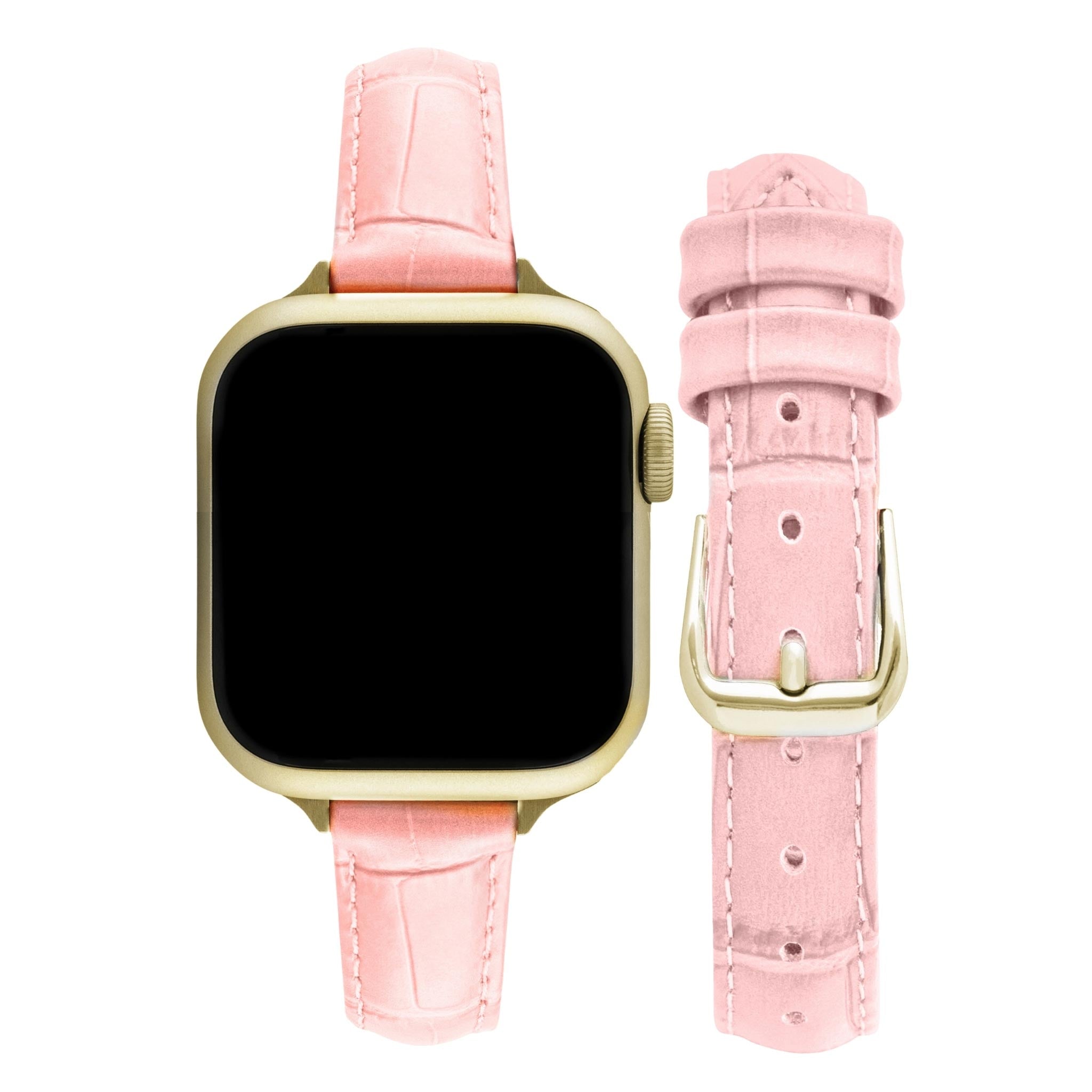 Bandini Slim Womens Leather Watch Band for Apple Watch - Premium Top Grain Alligator Embossed Strap