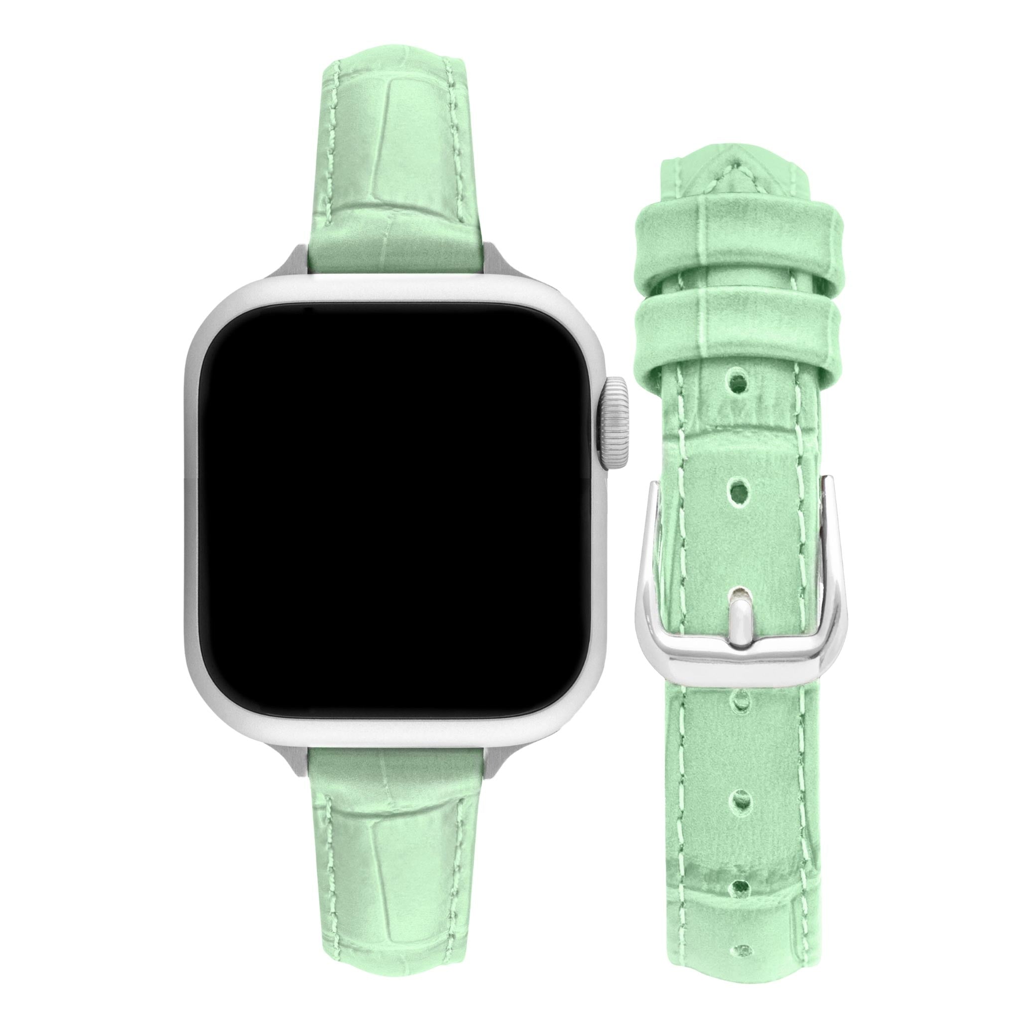 Bandini Slim Womens Leather Watch Band for Apple Watch - Premium Top Grain Alligator Embossed Strap