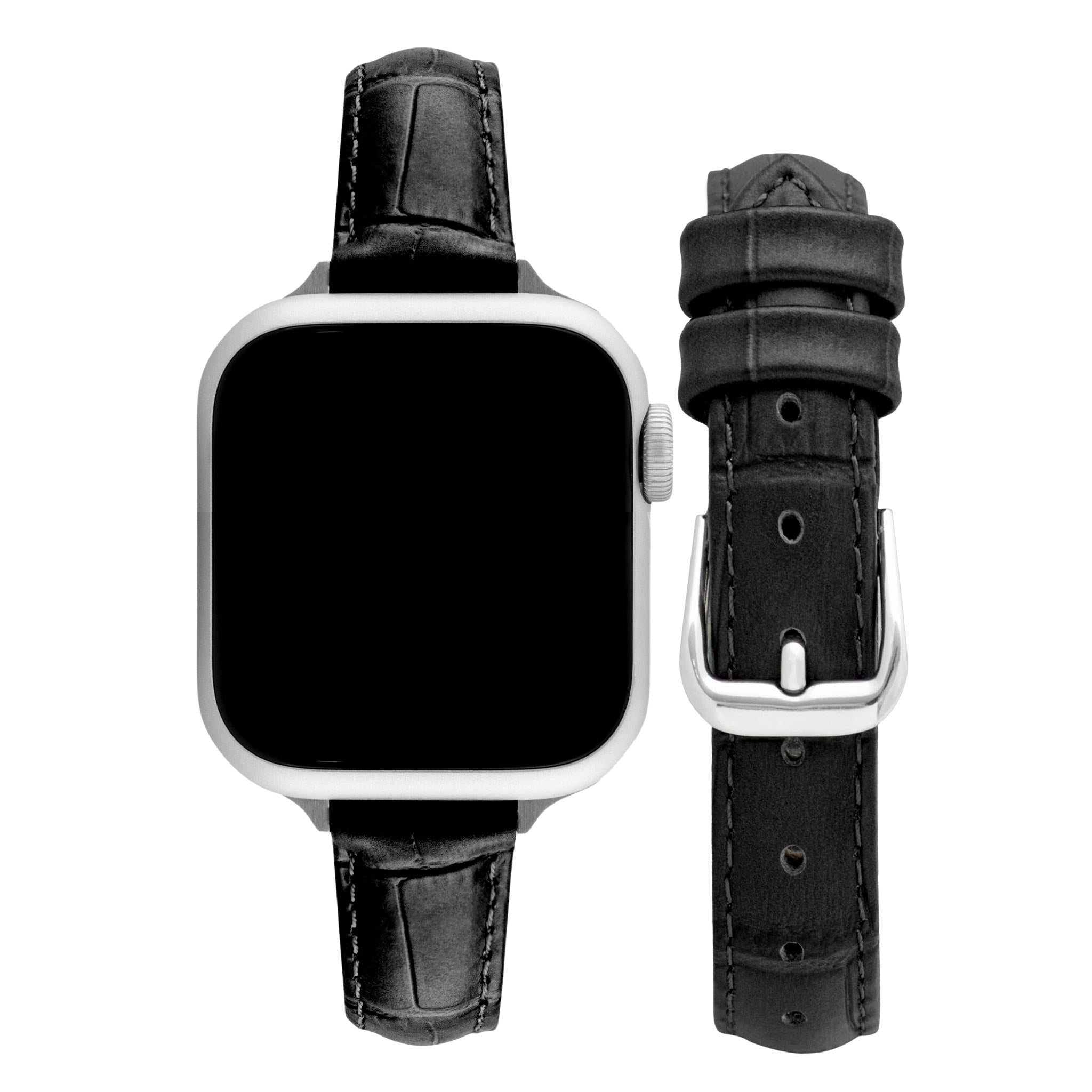 Bandini Slim Womens Leather Watch Band for Apple Watch - Premium Top Grain Alligator Embossed Strap