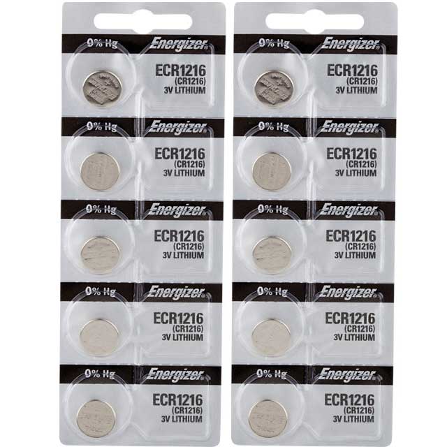 10 x Energizer 1216 Batteries, 3V Lithium CR1216