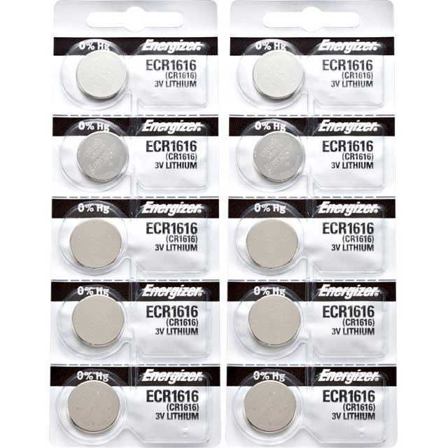 10 x Energizer 1616 Batteries, 3V Lithium CR1616