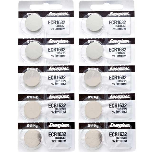 10 x Energizer 1632 Batteries, 3V Lithium CR1632