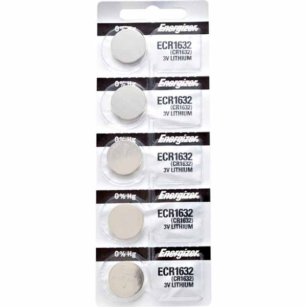 5 x Energizer 1632 Batteries, 3V Lithium CR1632