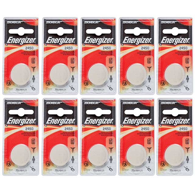10 x Energizer 2450 Lithium 3 volt Batteries, equivalent CR2450 3v