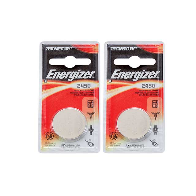 2 x Energizer 2450 Lithium 3 volt Batteries, equivalent CR2450 3v