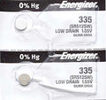 2 x Energizer 335 Watch Batteries, 1.55V, 0% MERCURY equivalent SR512SW, 512