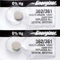2 x Energizer 362 Watch Batteries, 1.55V, 0% MERCURY equivalent SR721SW, 361
