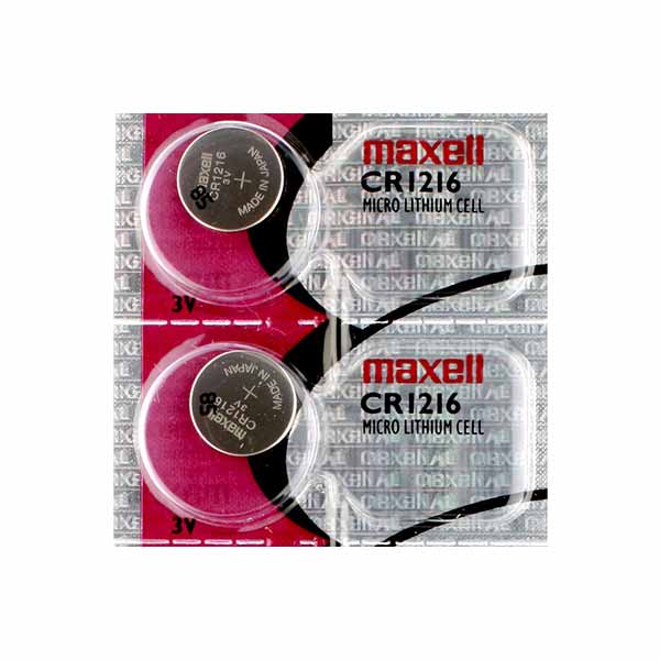 2 x Maxell 1216 Watch Batteries, 3V Lithium CR1216 Battery