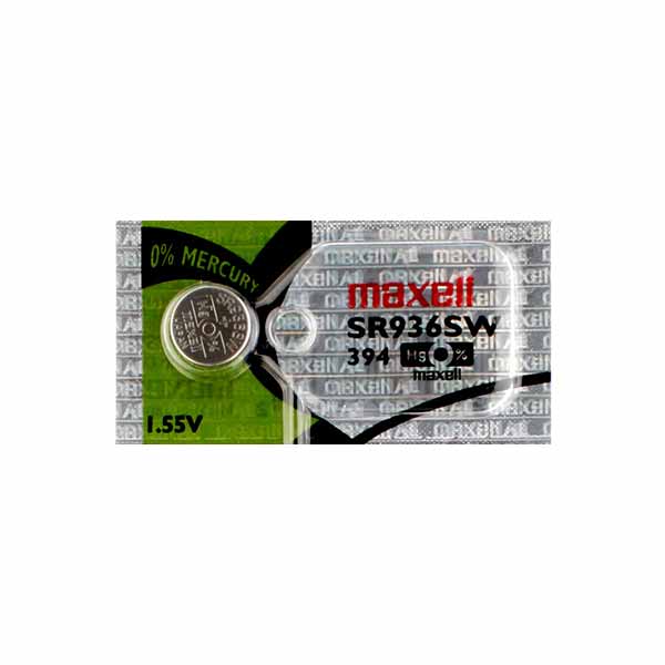 1 x Maxell 394 Watch Batteries, 0% MERCURY equivalent SR936SW, 936, AG9 Battery