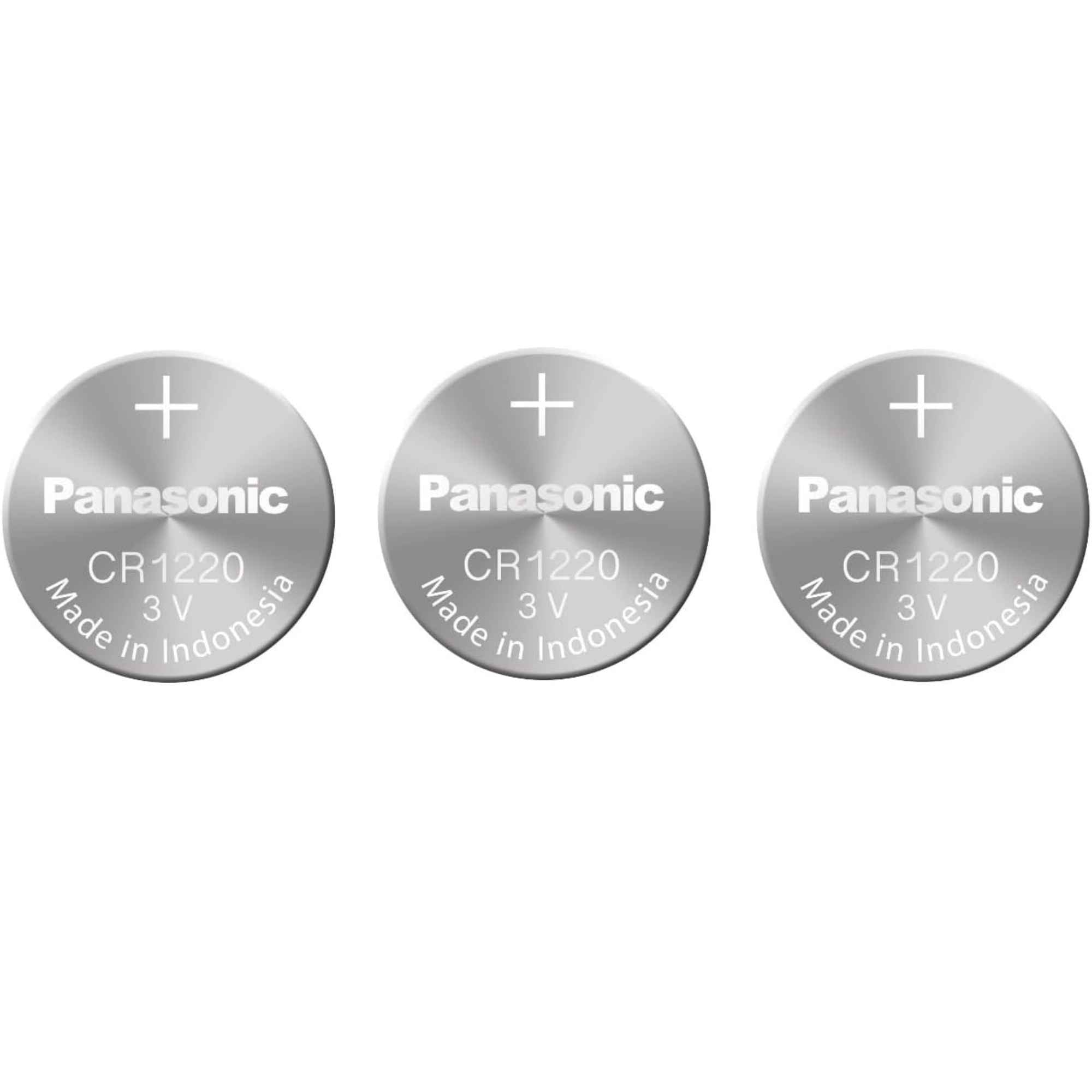 3 x Panasonic 1220 Batteries, 3V Lithium CR1220