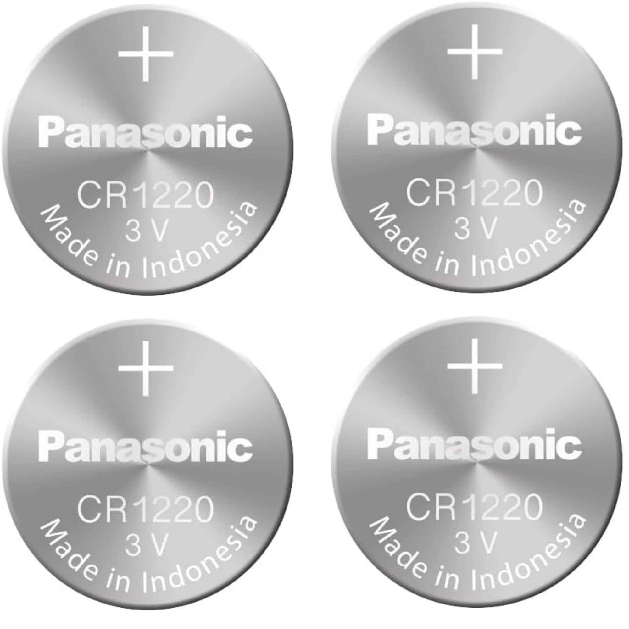 4 x Panasonic 1220 Batteries, 3V Lithium CR1220