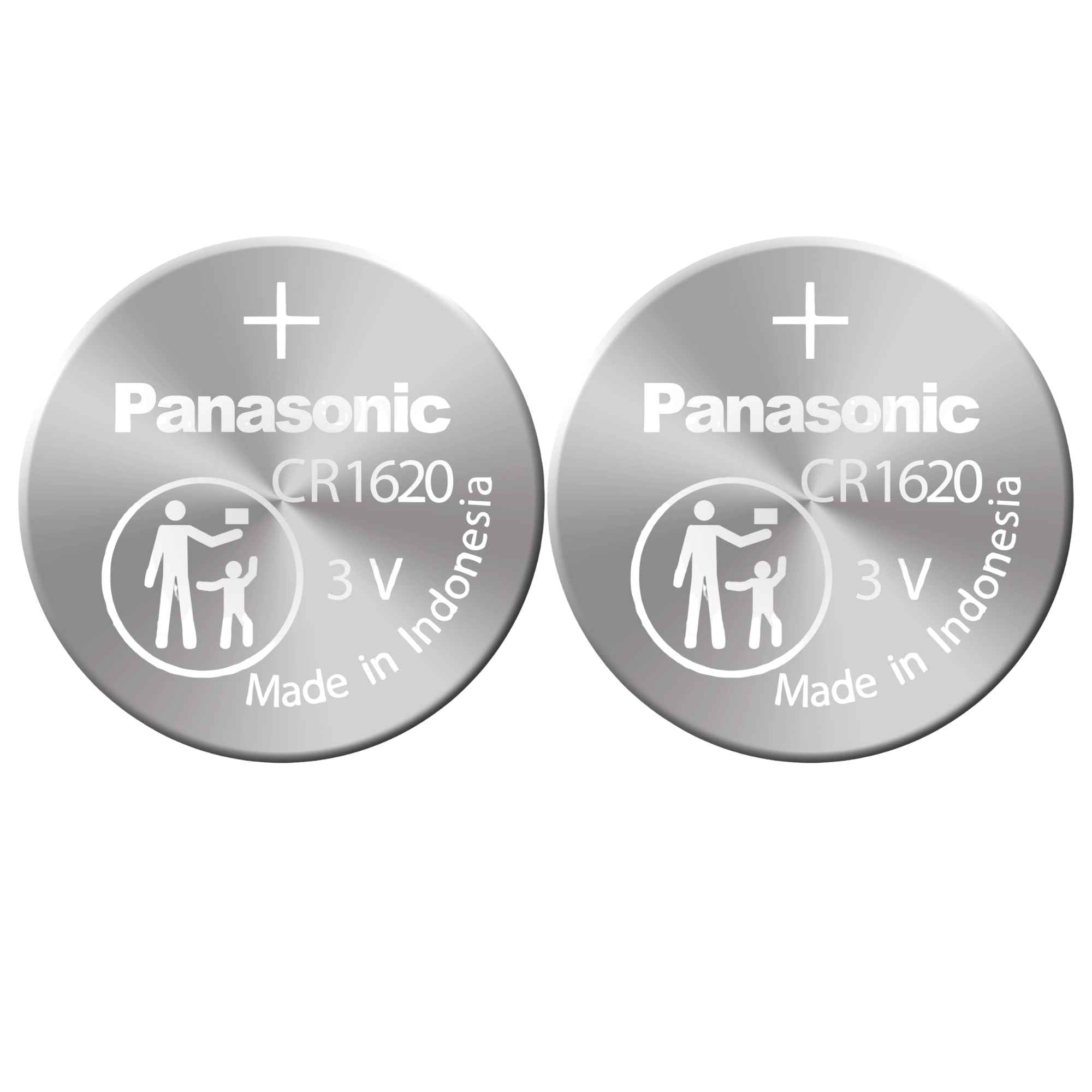2 x Panasonic 1620 Batteries, 3V Lithium CR1620