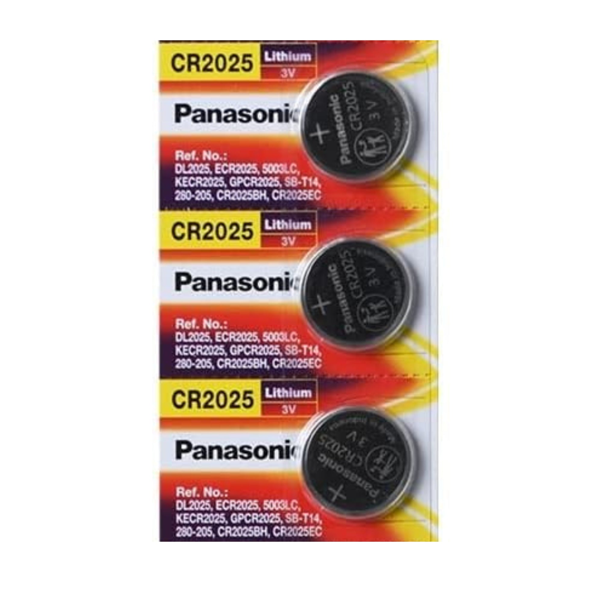 3 x Panasonic 2025 Batteries, 3V Lithium CR2025