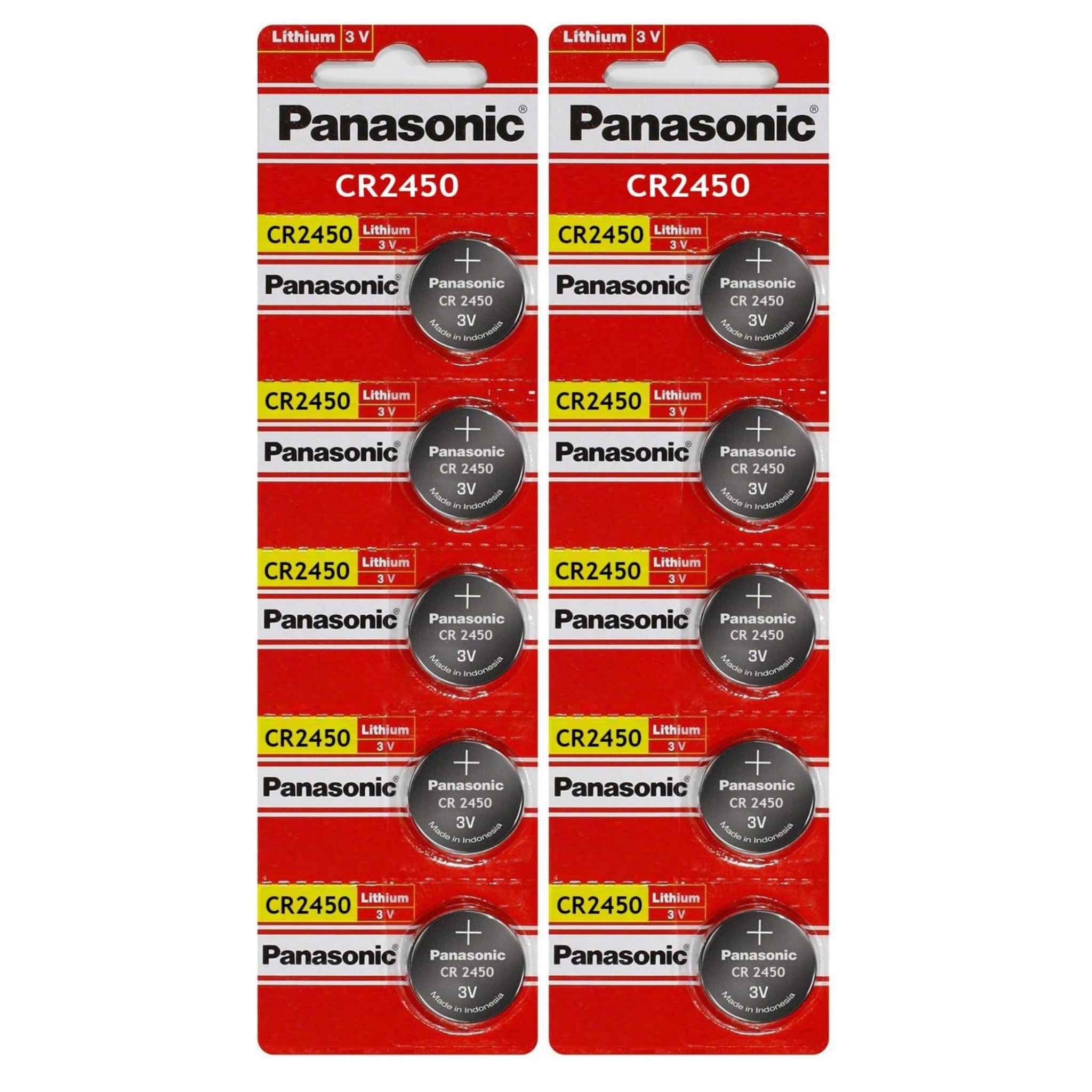 Panasonic CR2450 Batteries, 3V Lithium 2450 Battery