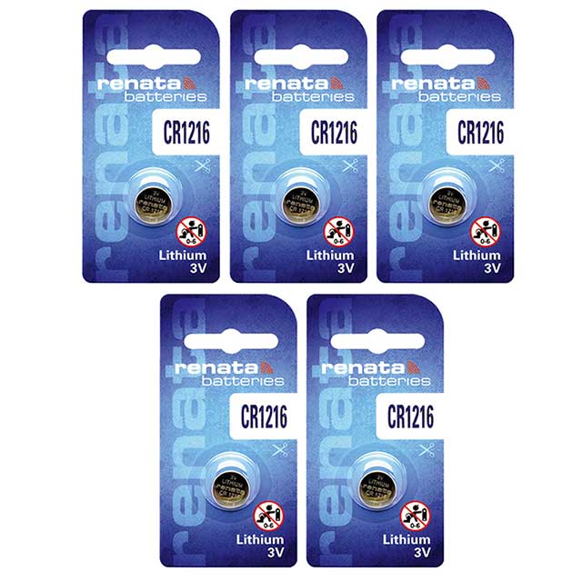 5 x Renata 1216 Watch Batteries, 3V Lithium CR1216 Battery