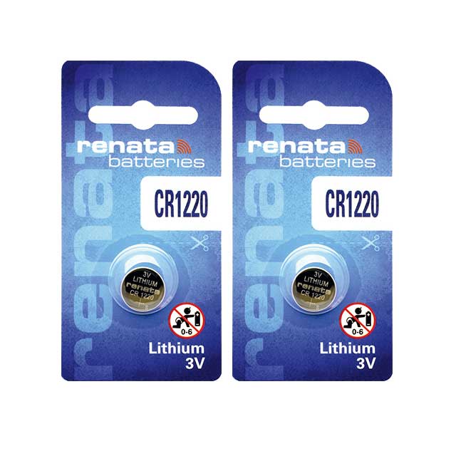 2 x Renata 1220 Batteries, 3V Lithium CR1220
