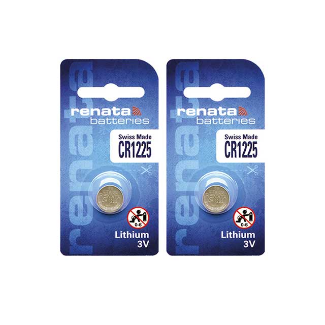 2 x Renata 1225 Batteries, 3V Lithium CR1225