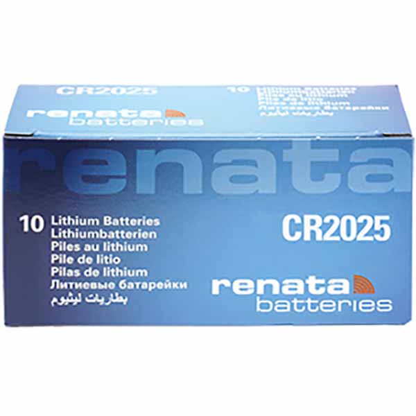 10 x Renata 2025 Watch Batteries, 3V Lithium CR2025