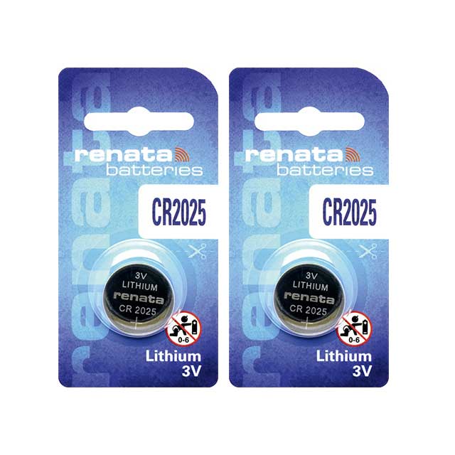 2 x Renata 2025 Batteries, 3V Lithium CR2025