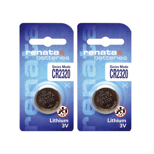 2 x Renata 2320 Watch Batteries, 3V Lithium CR2320