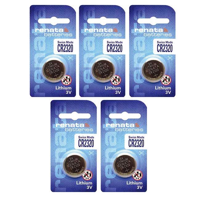 5 x Renata 2320 Watch Batteries, 3V Lithium CR2320